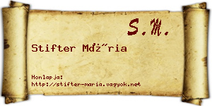 Stifter Mária névjegykártya
