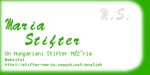 maria stifter business card